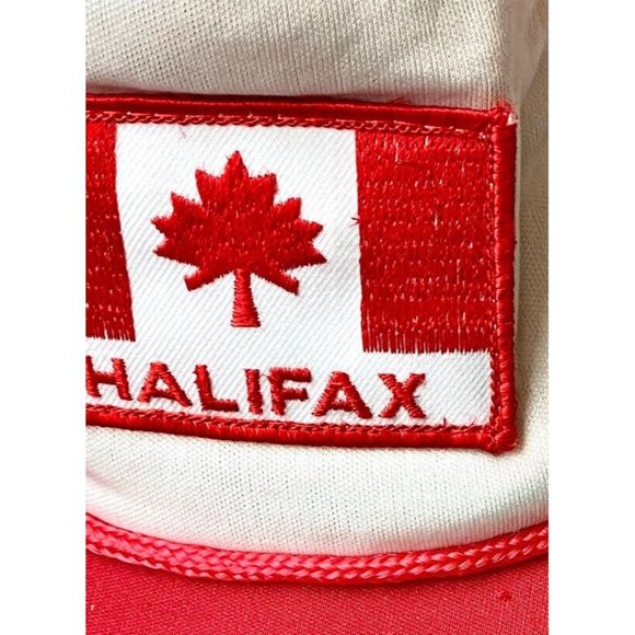 Vintage Halifax Canada Trucker Hat Cap Adjustable Snapback Red White - Picture 5 of 6